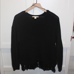 Micheal Kors Black fringe sweater